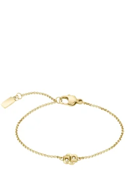 Goldfarbenes Gliederarmband mit Double-B-Monogramm