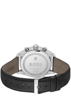 Grand Prix Vitesse Uhr mit schwarzem Zifferblatt und perforiertem Armband