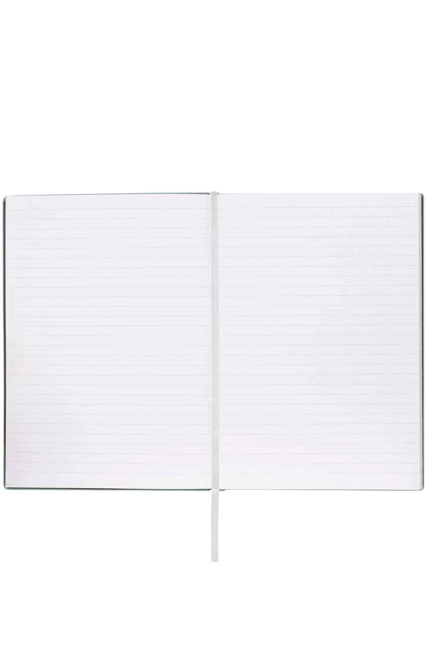 Grünes DIN-A5-Notizbuch mit Blumen-Print und Folien-Logo