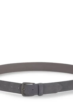 Gürtel aus italienischem Veloursleder mit Schließe in Gunmetal