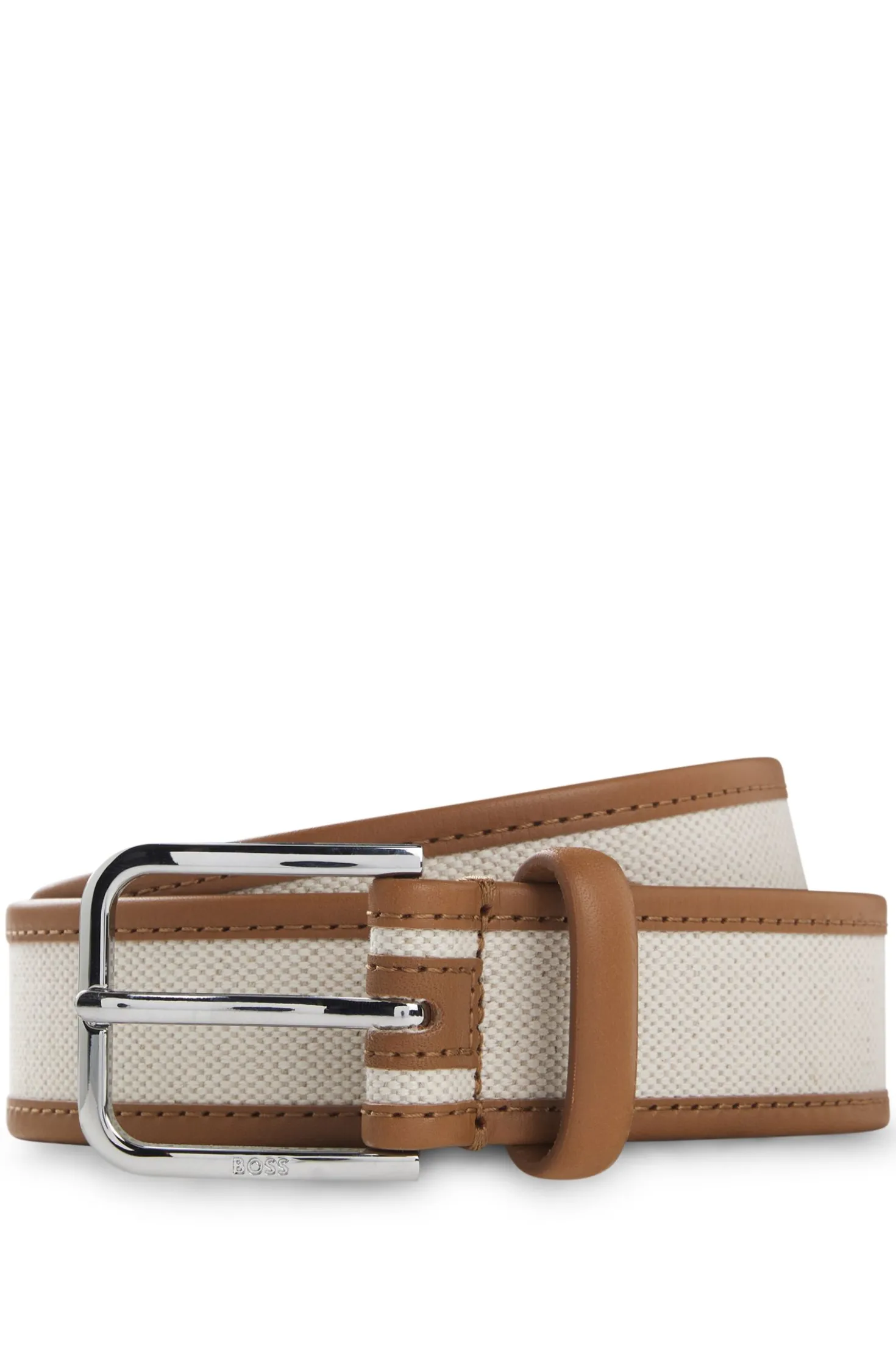 Gürtel aus Leder und Canvas mit Dornschließe