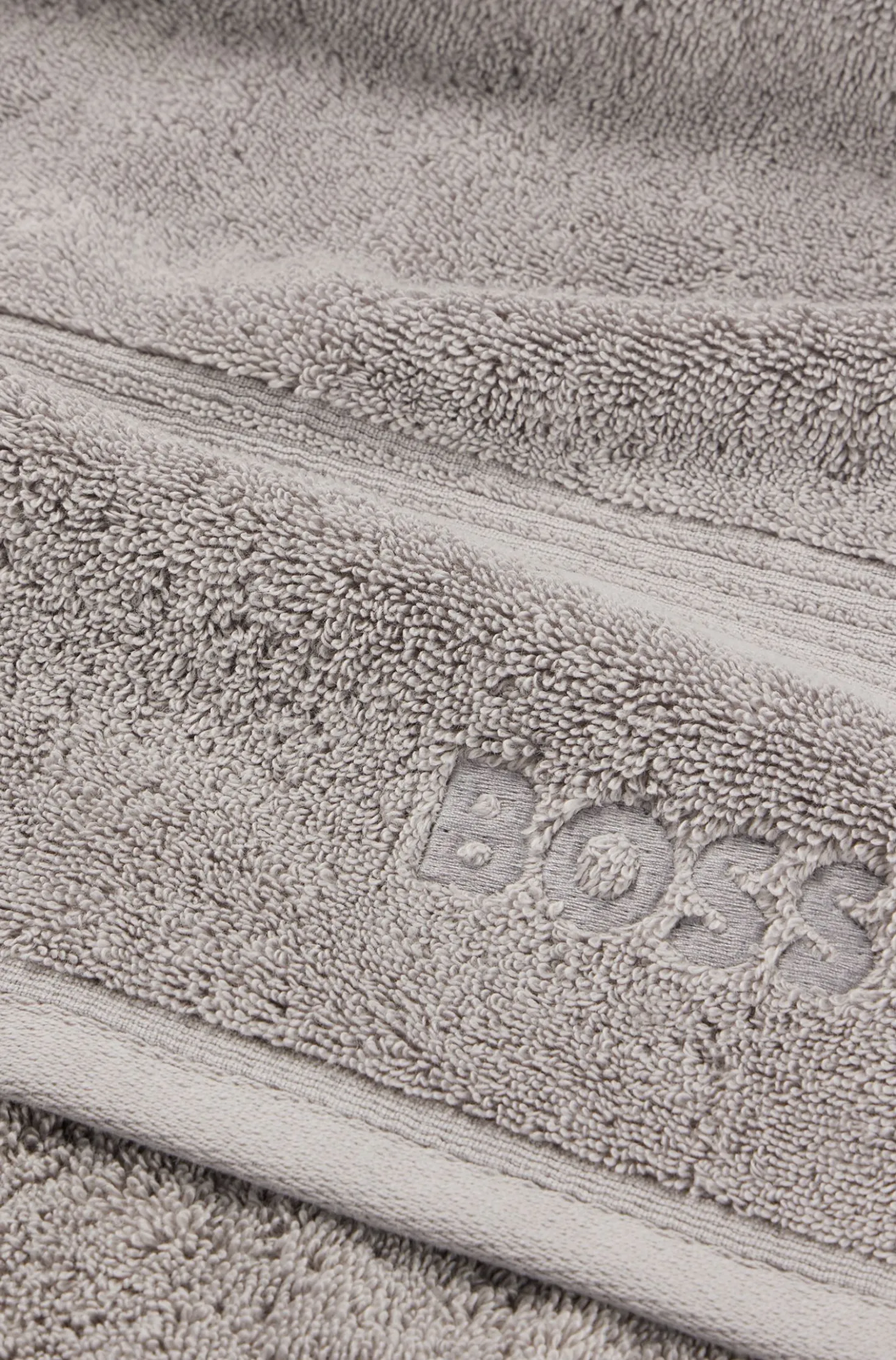 Handtuch aus Baumwolle in Silber mit Logo-Stickerei