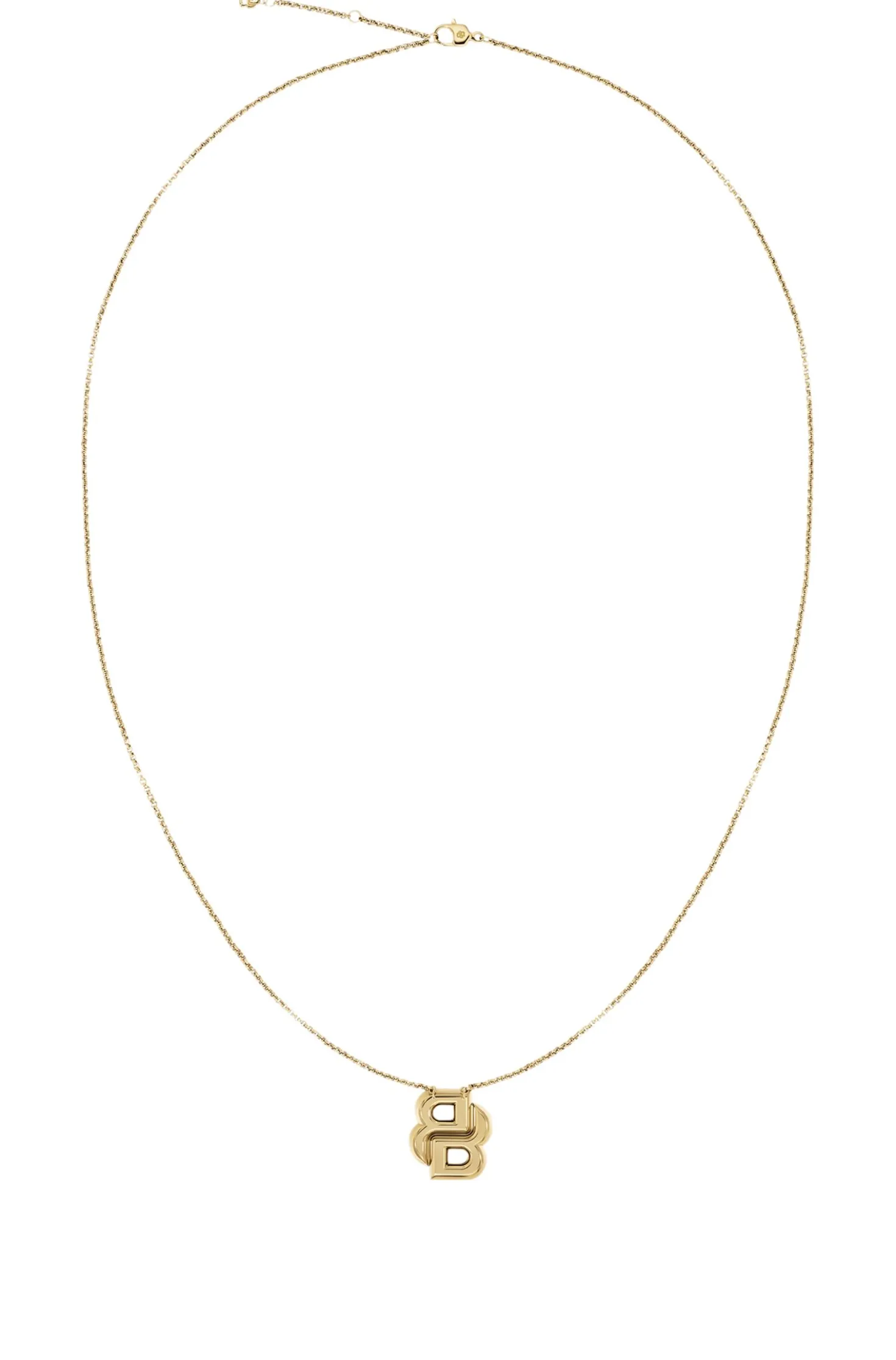 Hellgelbgoldfarbene Halskette mit Double-B-Monogramm