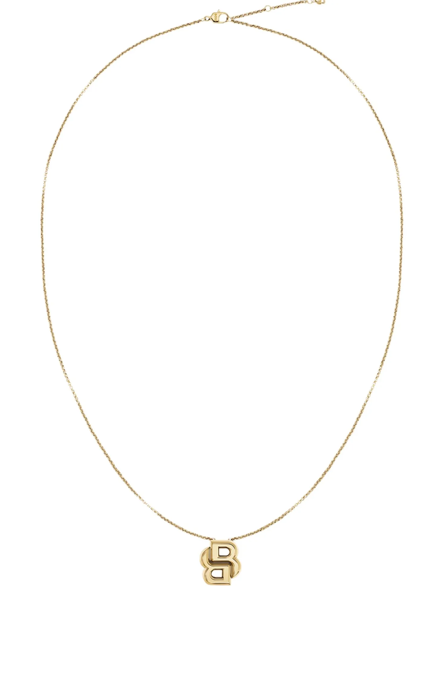 Hellgelbgoldfarbene Halskette mit Double-B-Monogramm