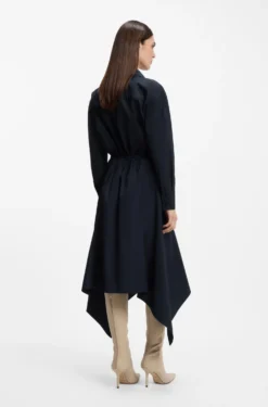 Hemdblusenkleid aus Baumwoll-Popeline mit Gürtel