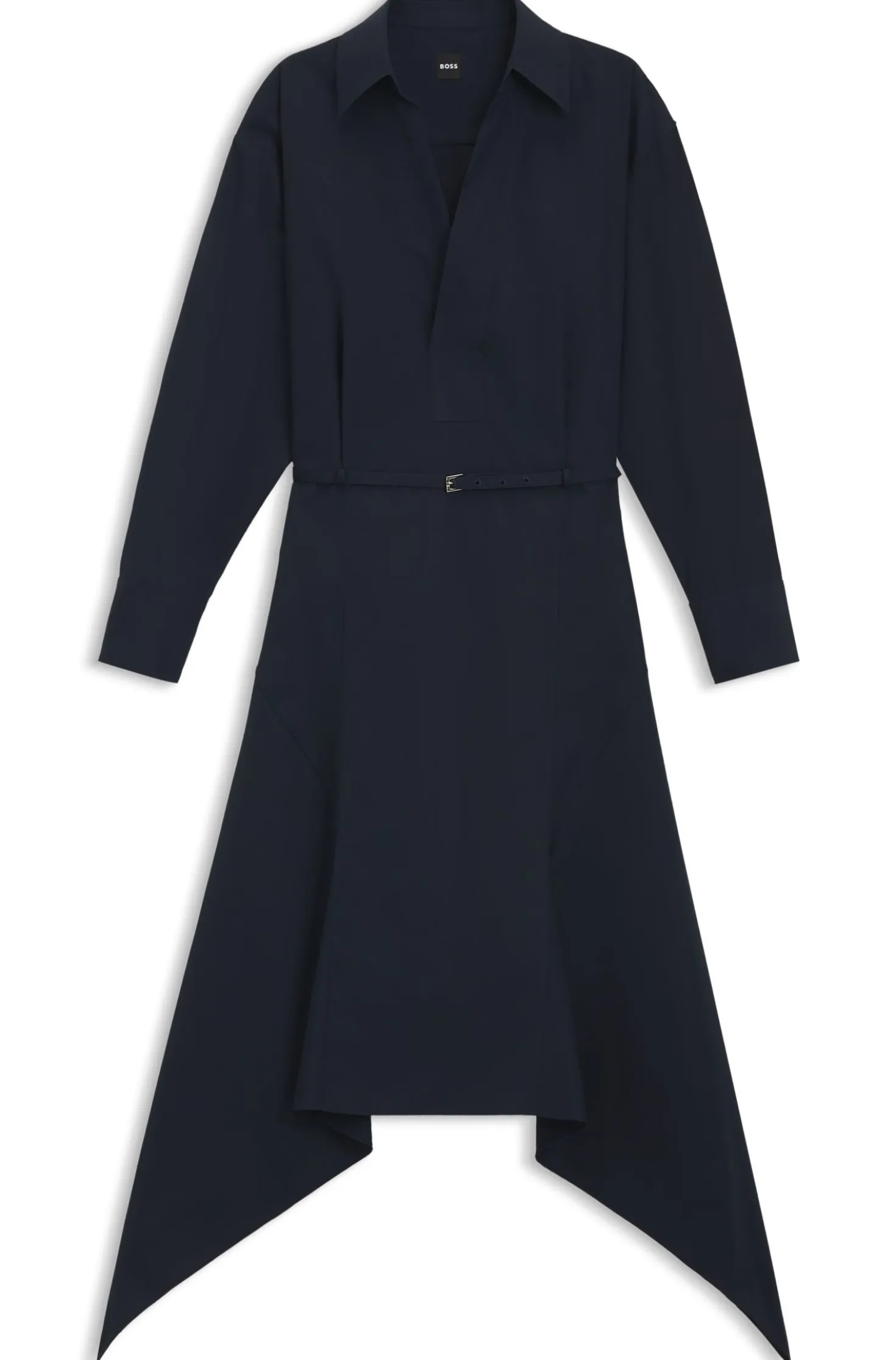 Hemdblusenkleid aus Baumwoll-Popeline mit Gürtel