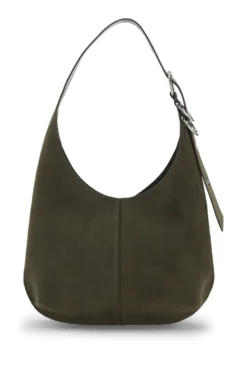 Hobo Bag aus Kunst-Veloursleder mit Metalldetails