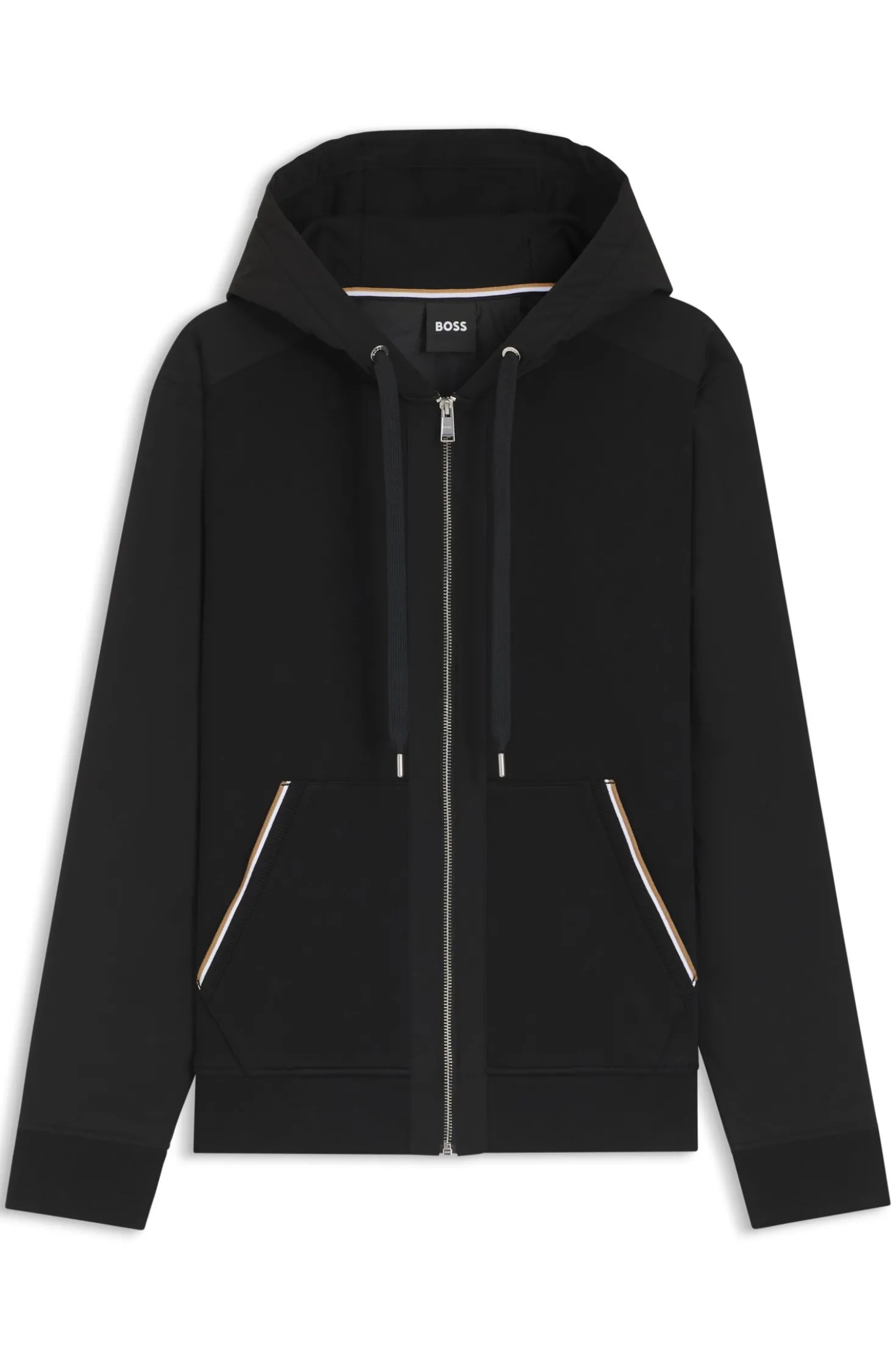 Hoodie aus Baumwoll-Terry mit Signature-Streifen-Besatz