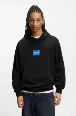 Hoodie aus Baumwoll-Terry mit blauem Logo