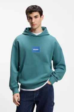 Hoodie aus Baumwoll-Terry mit blauem Logo