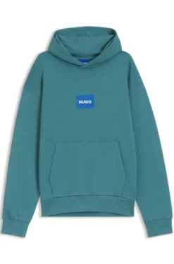 Hoodie aus Baumwoll-Terry mit blauem Logo