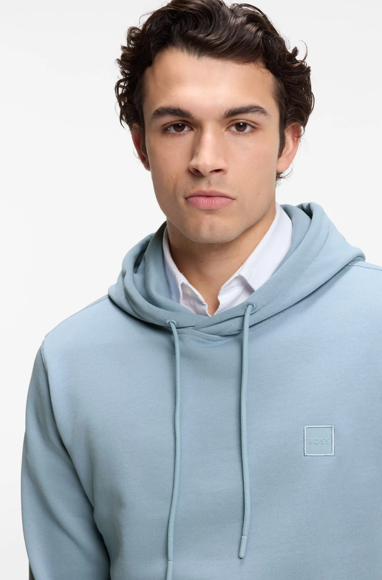 Hoodie aus Baumwoll-Terry mit Logo-Aufnäher