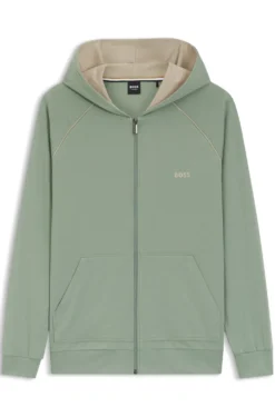 Hoodie aus Stretch-Baumwolle mit Reißverschluss