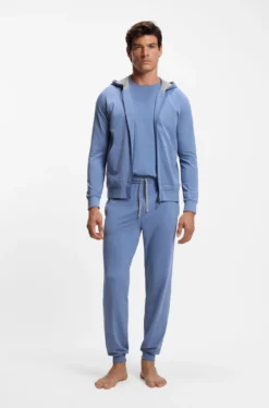 Hoodie aus Stretch-Baumwolle mit Reißverschluss