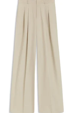 Hose aus Stretch-Baumwolle mit weitem Beinverlauf