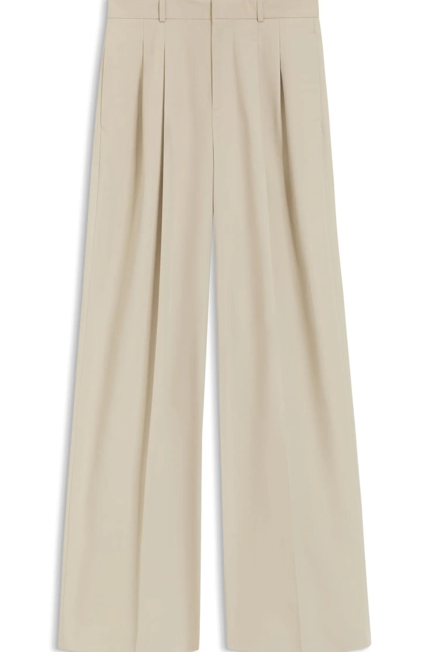 Hose aus Stretch-Baumwolle mit weitem Beinverlauf