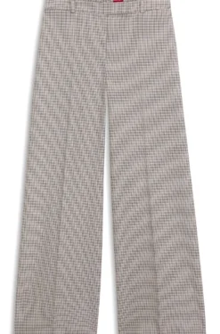 Hose mit weitem Beinverlauf und feinem Karo