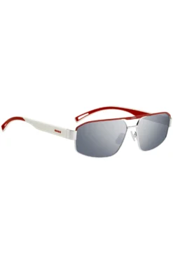 HUGO Eyewear Sonnenbrille im Wrap-Style in Weiß und Rot