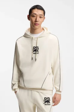 HUGO x RB Hoodie aus Stretch-Baumwolle mit Stier-Motiv
