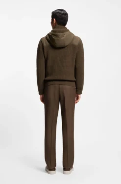 Hybrid-Jacke mit Wollärmeln und Daunenfüllung vorn