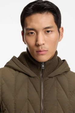 Hybrid-Jacke mit Wollärmeln und Daunenfüllung vorn