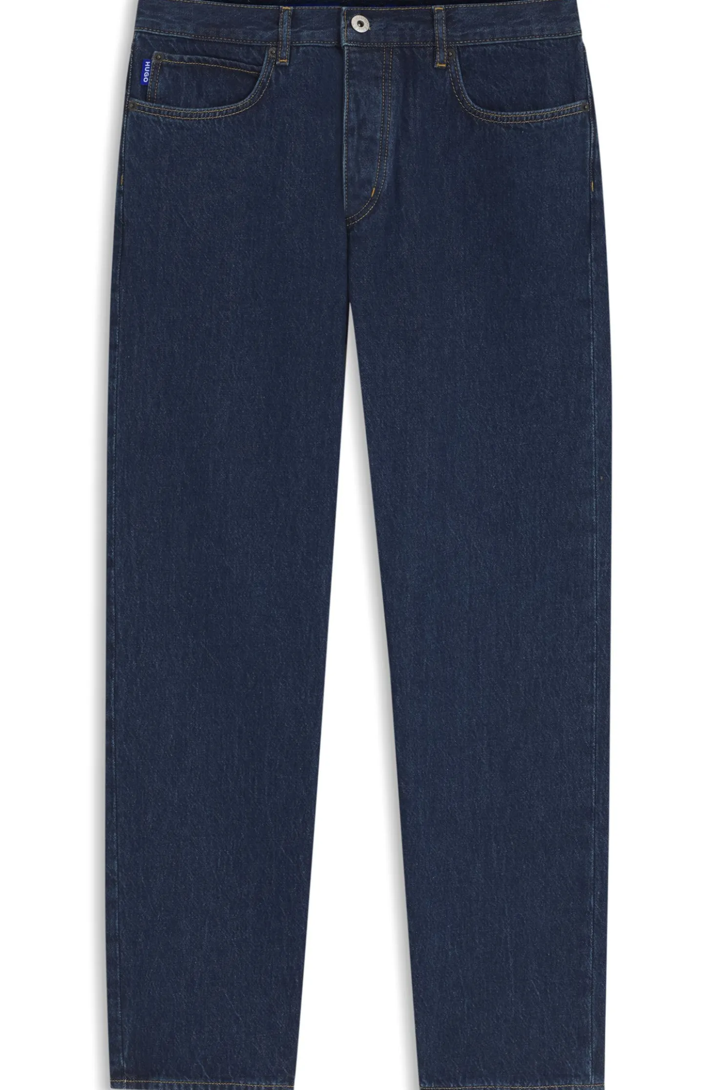 Indigoblaue Regular-Fit Jeans aus Baumwolle