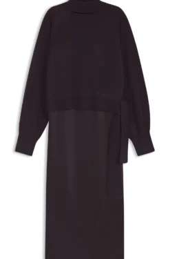 2-in-1-Kleid mit Woll-Pullover mit Kaschmir
