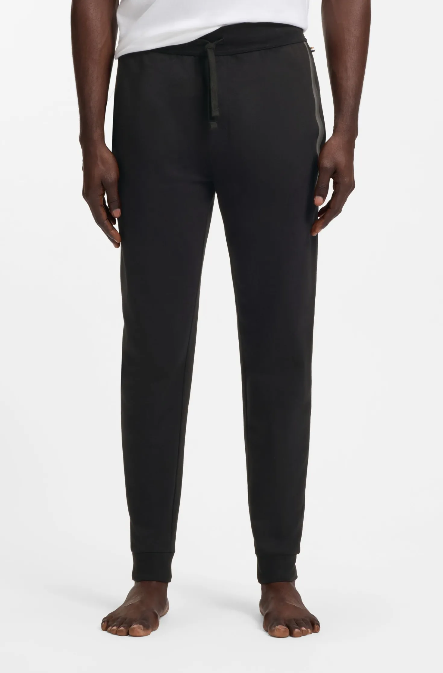 Jogginghose aus Baumwoll-Terry mit Logo und Streifen
