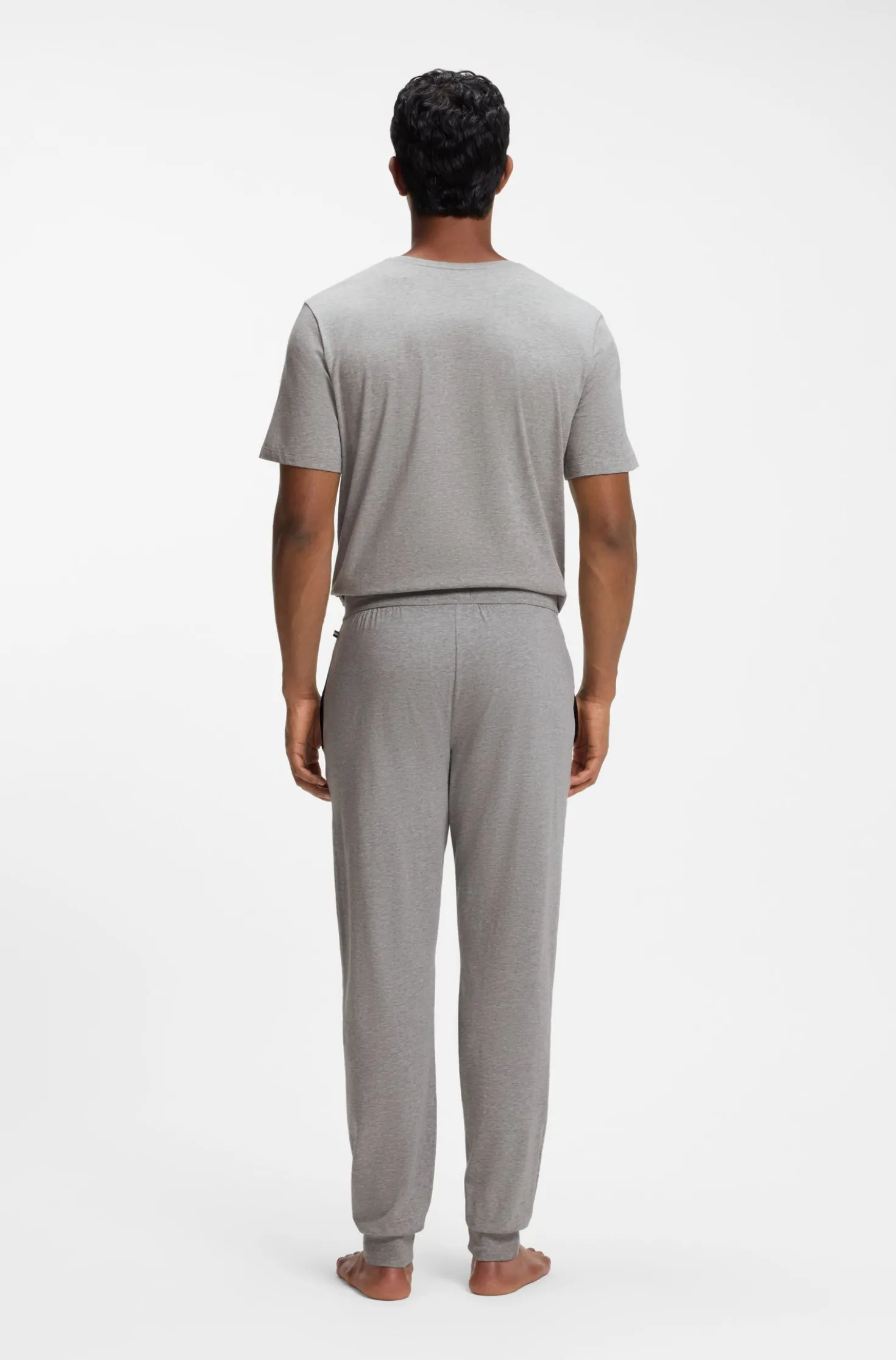 Jogginghose aus Stretch-Baumwolle mit Logo-Stickerei