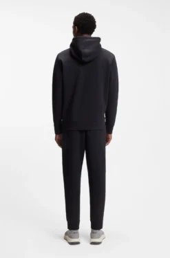 Kapuzenjacke aus Stretch-Baumwolle mit Reißverschluss und Logo-Print