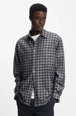 Kariertes Oversized Hemd aus Baumwoll-Twill