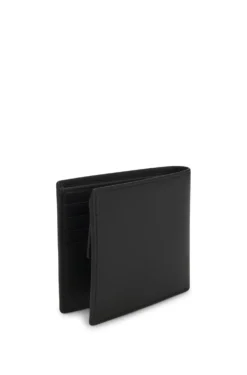 Klappbare Geldbörse aus Leder mit rotem Logo