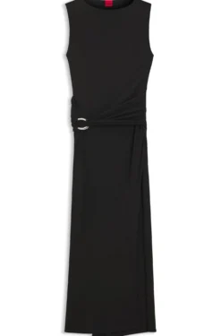 Kleid in Wickel-Optik mit Schließe