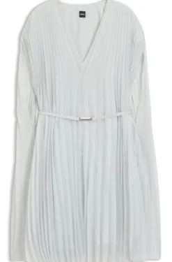 Kleid mit Faltenrock und Cape