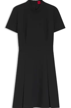 Kleid mit Kellerfalte und Stehkragen