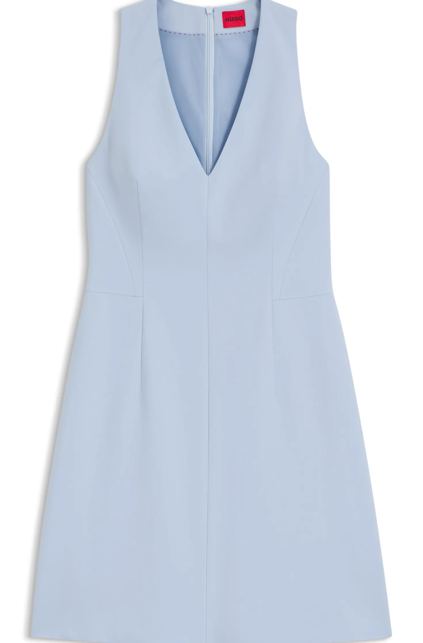 Kleid mit V-Ausschnitt und Naht-Details
