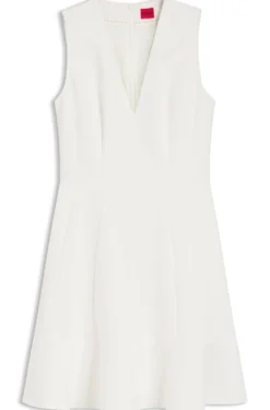 Kleid mit V-Ausschnitt und Naht-Details