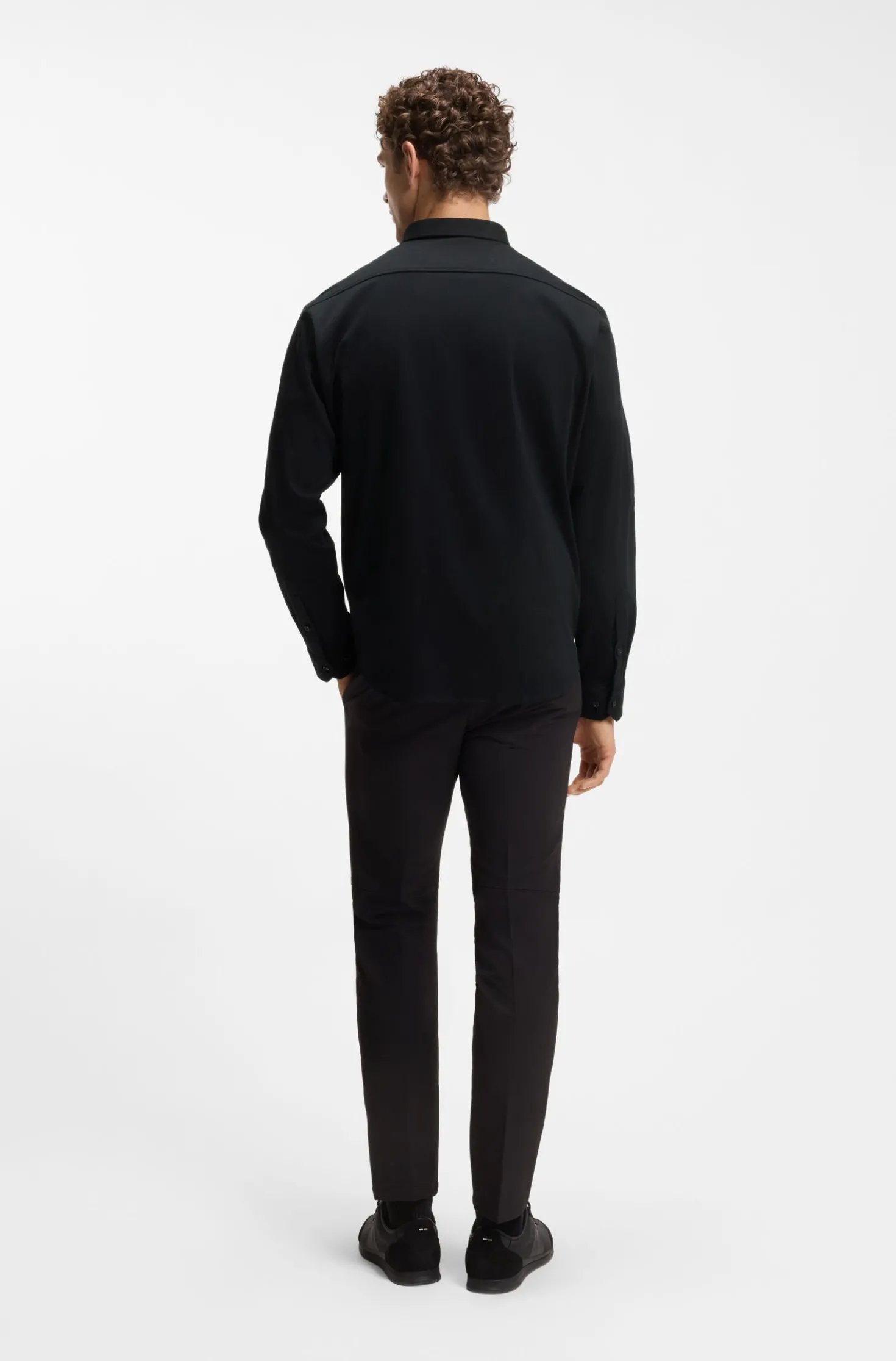 Knitterfreies Hemd aus Baumwoll-Jersey mit natürlichem Stretch