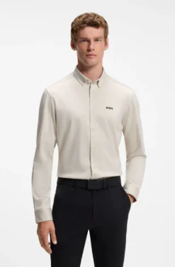 Knitterfreies Hemd aus Baumwoll-Jersey mit natürlichem Stretch