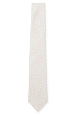 Krawatte aus in Italien gefertigtem Seiden-Jacquard mit diagonalen Streifen