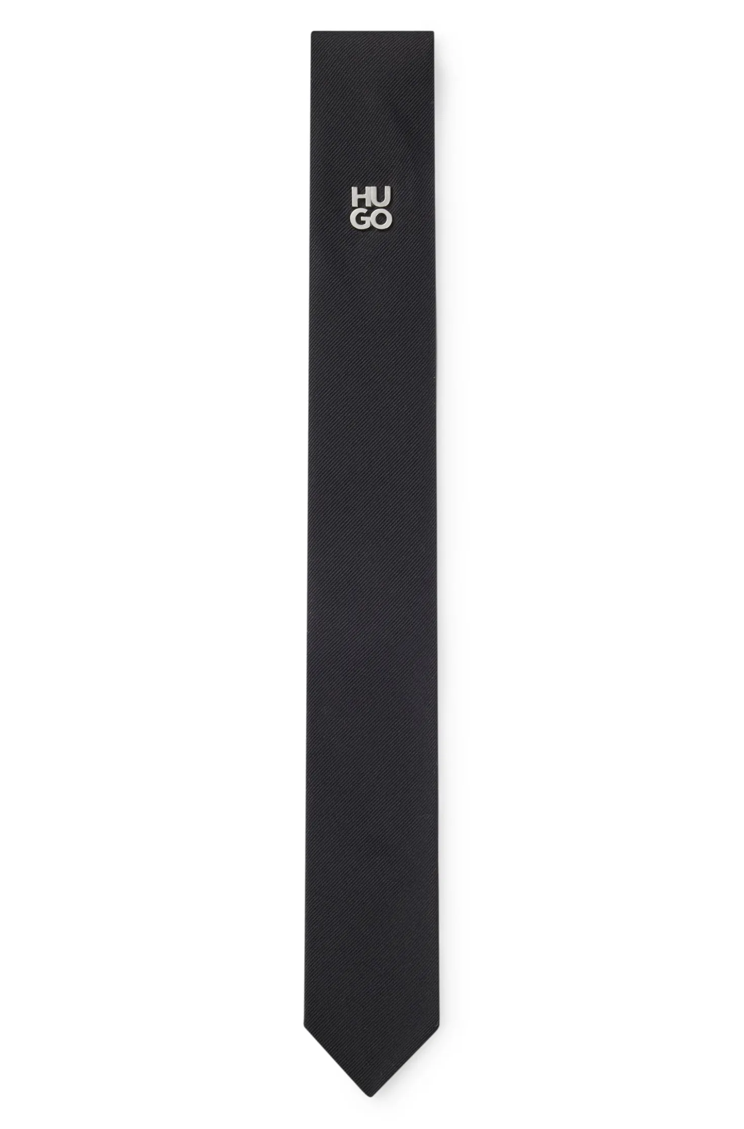 Krawatte aus Jacquard mit metallenem Stack-Logo-Akzent