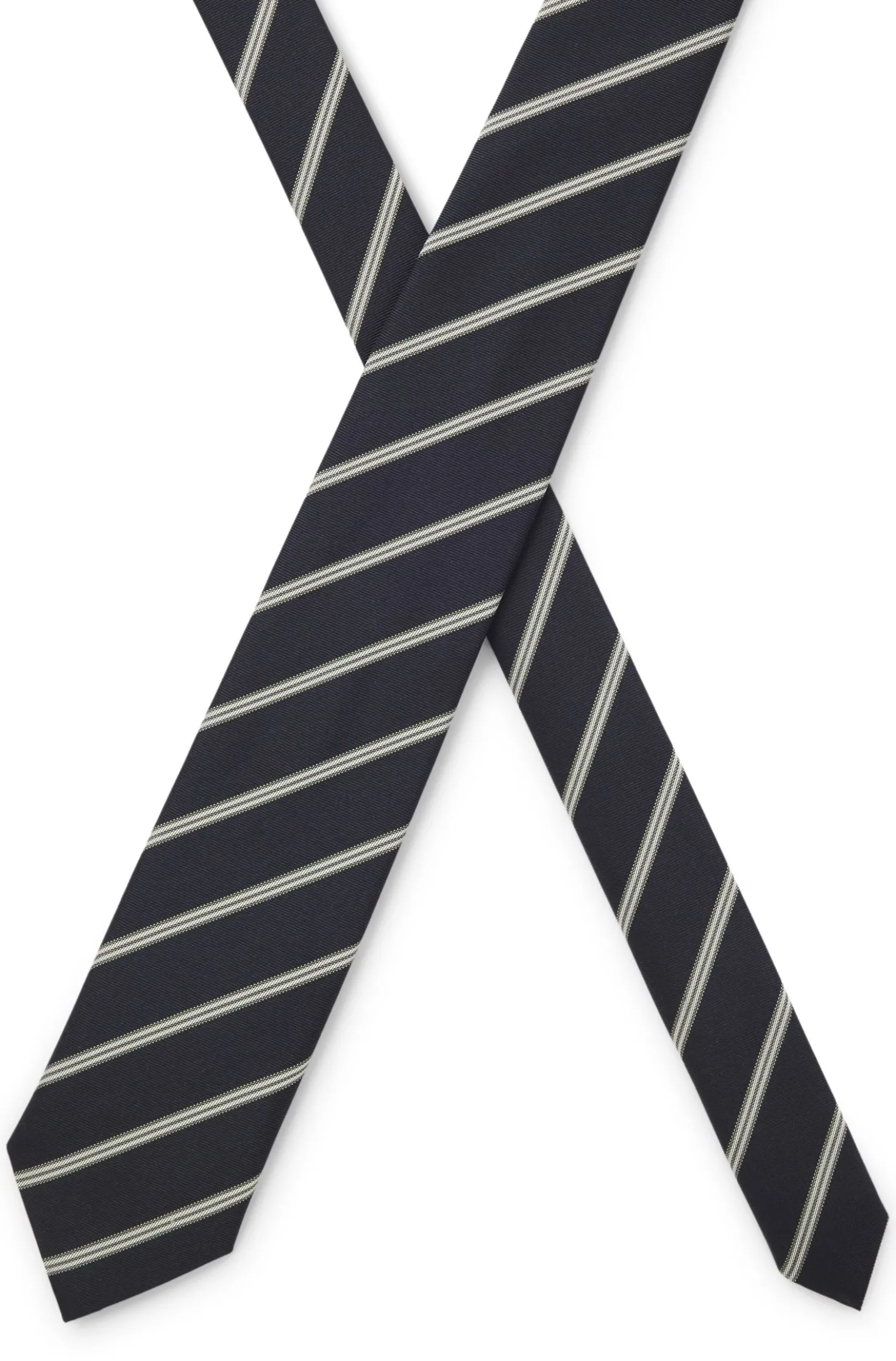 Krawatte mit diagonalen Streifen aus Seiden-Mix