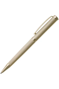 Kugelschreiber mit Rautengravur und goldfarbenem Finish