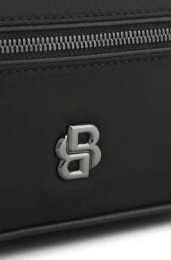 Kulturbeutel aus strukturiertem Twill mit Logo