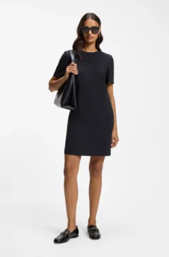 Kurzarm-Kleid aus japanischem Krepp