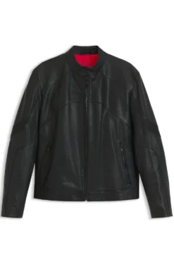 Lederjacke mit Paspeln