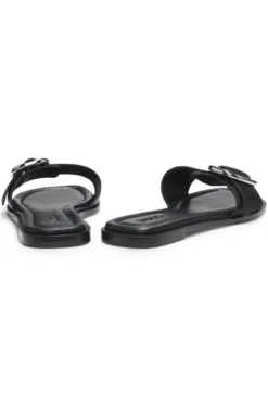 Lederslipper mit Logo-Schließe