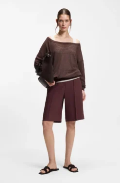 Leinen-Baumwoll-Pullover mit Unterzieh-Layer