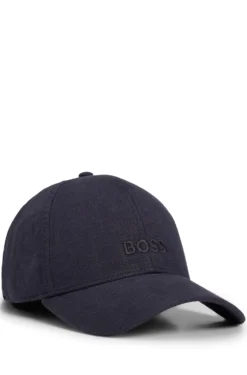 Leinen-Cap mit Logo-Stickerei
