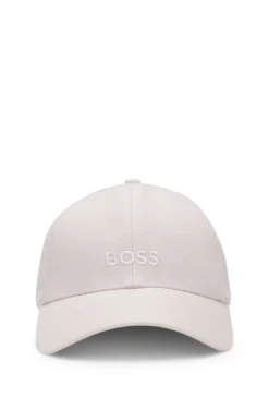 Leinen-Cap mit Logo-Stickerei